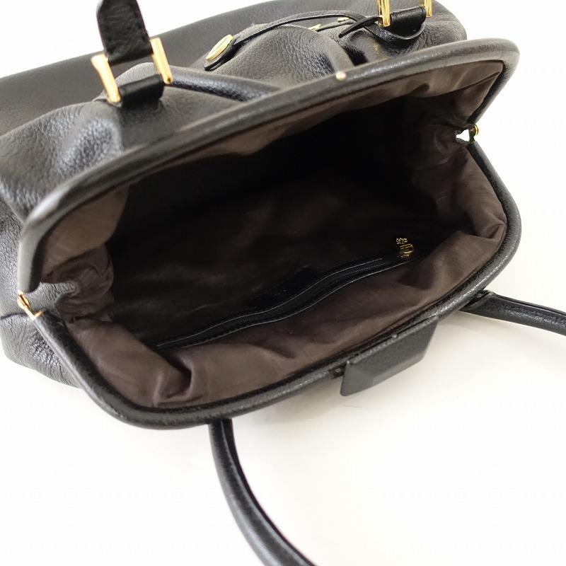 BROOKS BROTHERS（ブルックスブラザーズ） *レザーがま口ハンドバッグ 