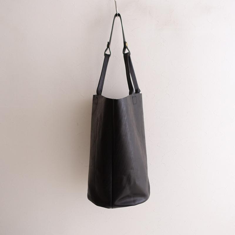 Cokia バッグ　茶② 革 コキア COKIA *バケツトートバッグ*かばんレザー皮革黒丸底林