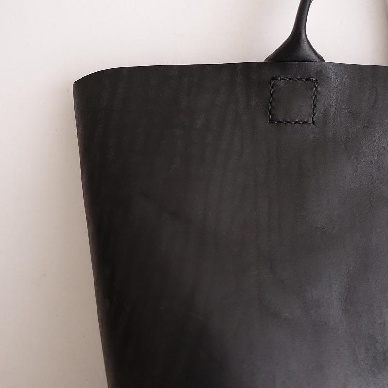 コキア COKIA *バケツトートバッグ*かばんレザー皮革黒丸底林明子0724