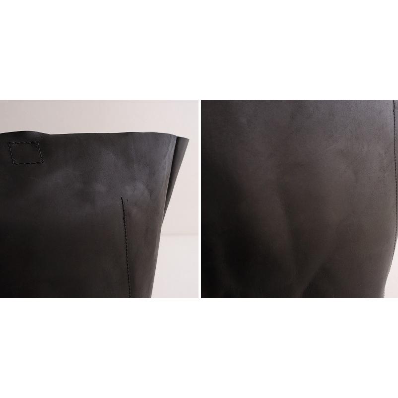 コキア COKIA *バケツトートバッグ*かばんレザー皮革黒丸底林明子0724