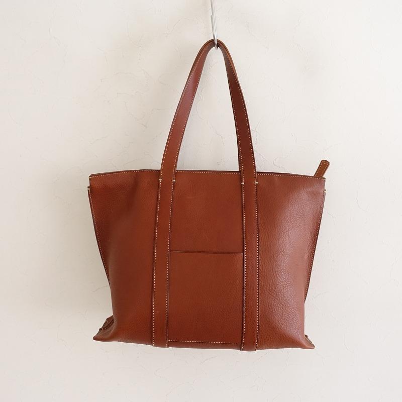 ゲンテン genten *レザートートバッグ*かばん肩掛け皮革ブラウン1224