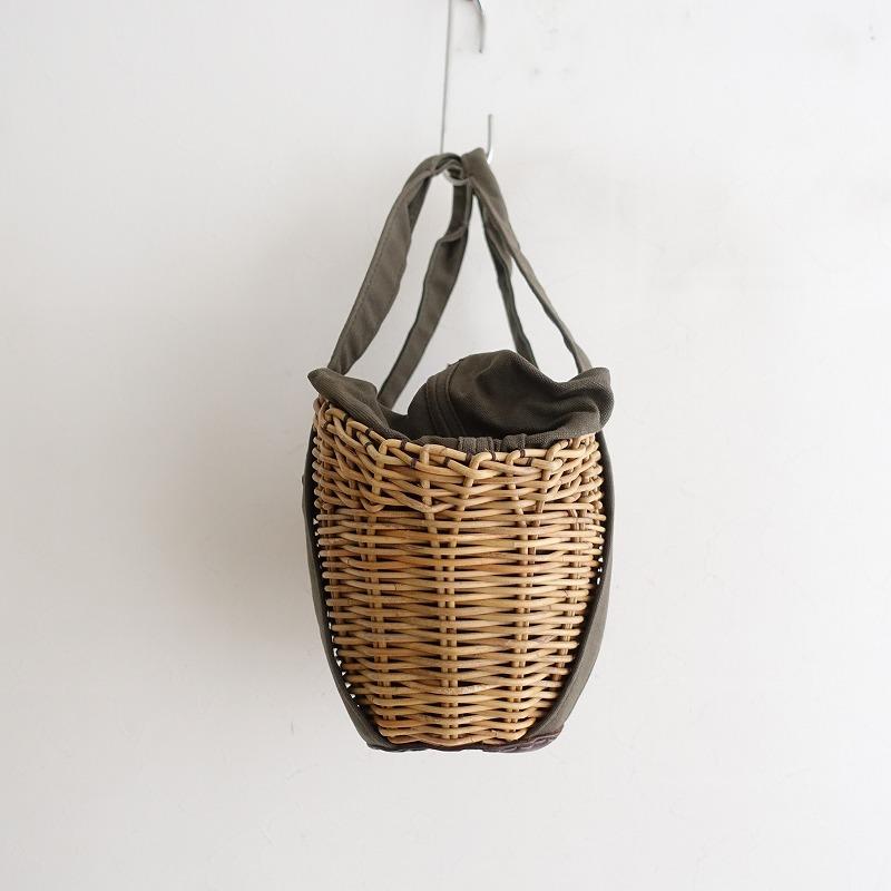 Ebagos エバゴス　オカイモノカゴ　トート　グレー かごバッグ ラタン Ebagos エバゴス オカイモノカゴ トート グレー かごバッグ