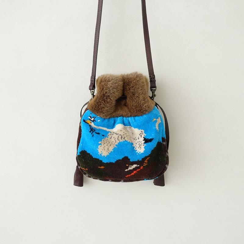 美品/定価5.5万】エバゴス ebagos*BIRD JOURNEY シェニールパース