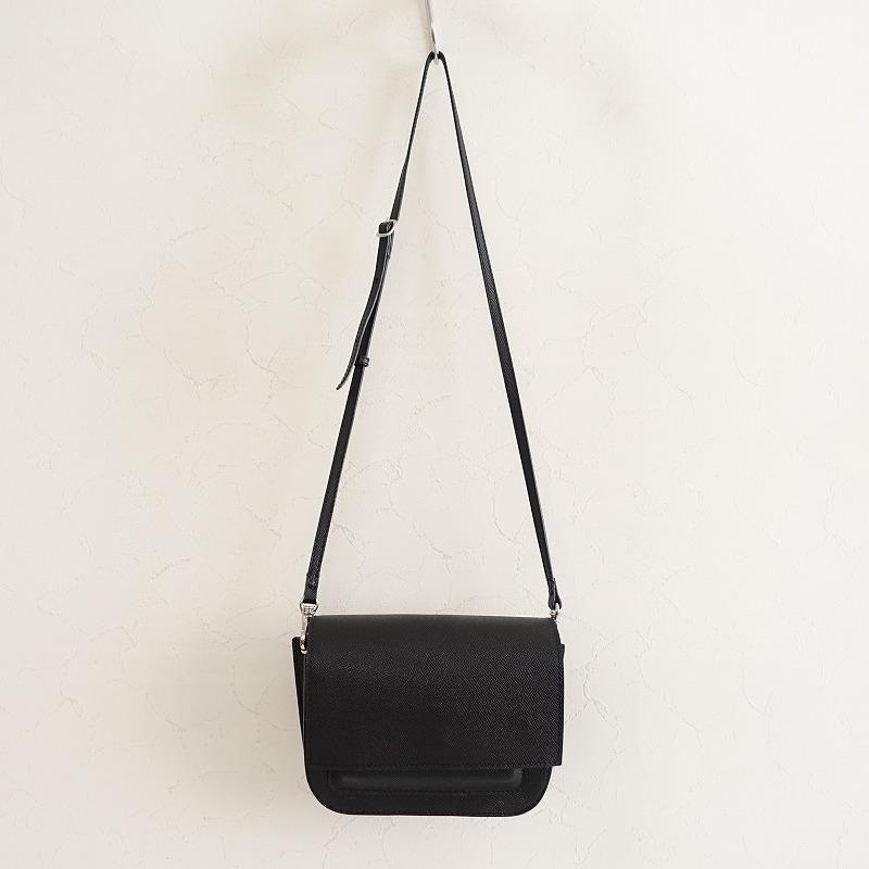 【美品/定価7.2万】エバゴス ebagos *型押しキップショルダーバッグ*かばん斜め掛けレザー皮革黒0925(ba10-2509-53)【30J52】