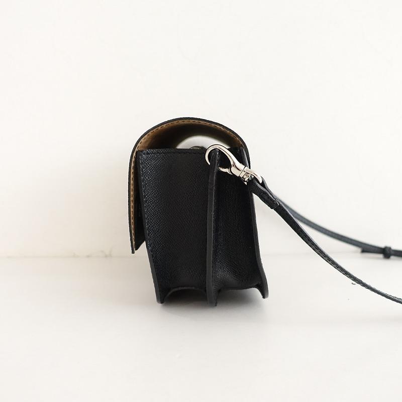 【美品/定価7.2万】エバゴス ebagos *型押しキップショルダーバッグ*かばん斜め掛けレザー皮革黒0925(ba10-2509-53)【30J52】の画像