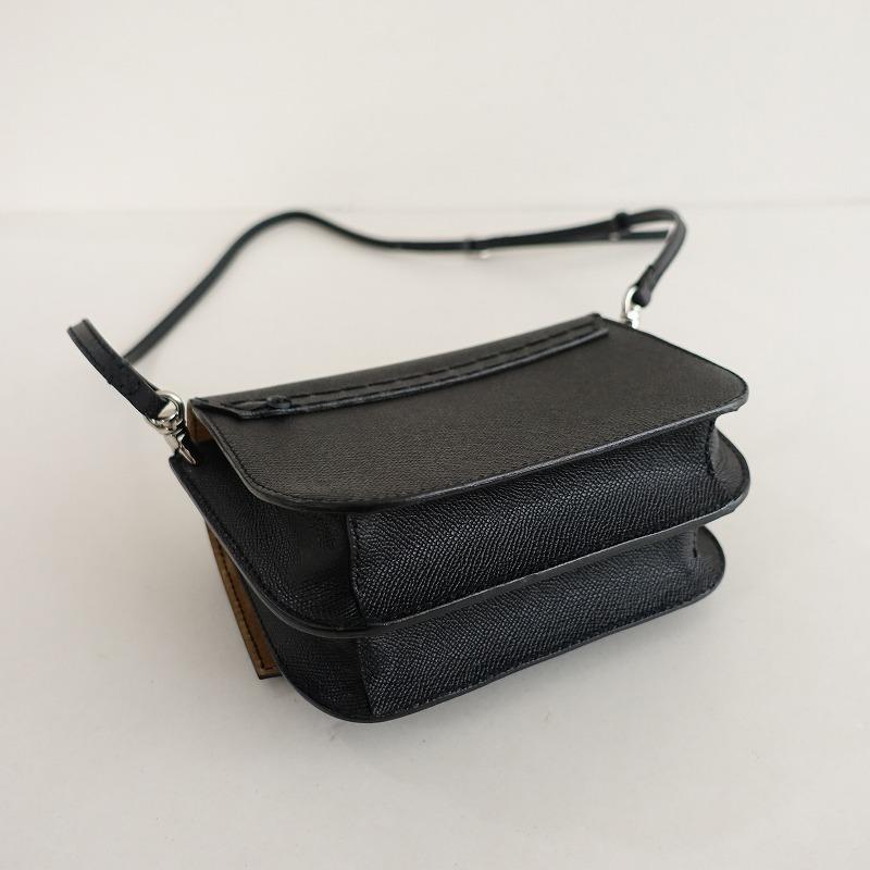 【美品/定価7.2万】エバゴス ebagos *型押しキップショルダーバッグ*かばん斜め掛けレザー皮革黒0925(ba10-2509-53)【30J52】の画像