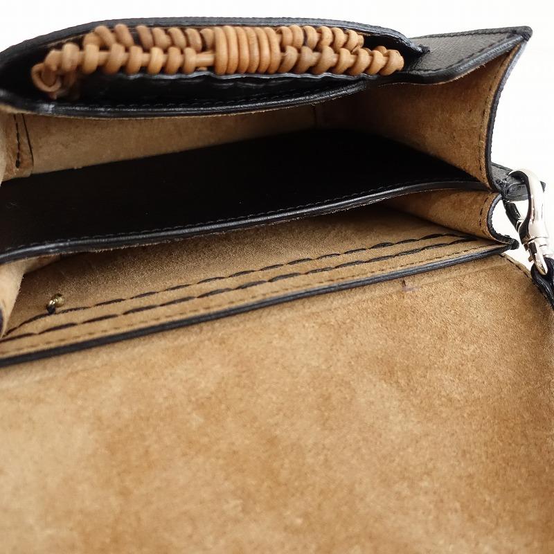 【美品/定価7.2万】エバゴス ebagos *型押しキップショルダーバッグ*かばん斜め掛けレザー皮革黒0925(ba10-2509-53)【30J52】の画像
