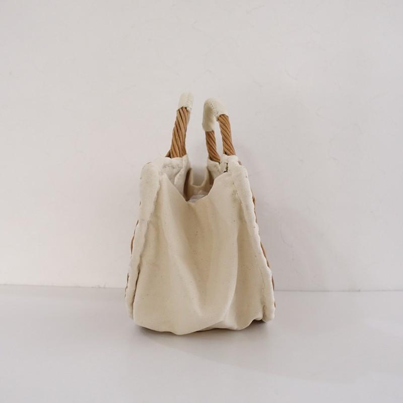 定価7.4万】エバゴス ebagos*カゴ袋 キャンバス扇トート*かばん手提げ