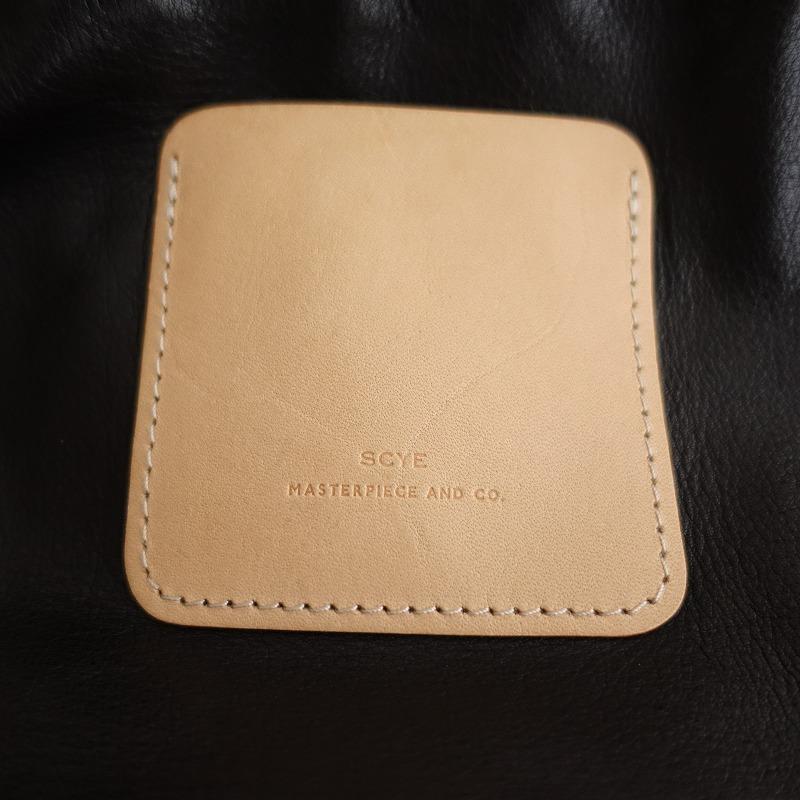 サイ Scye *Soft Leather Drawstring Bag*巾着レザー手提げポーチブラック(ba11-2404-33)【82D42】｜drop-kaitori｜08