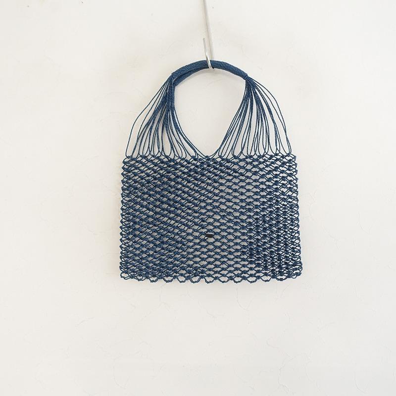 Aeta アエタ *レザーネットバッグ*トートTOTE手提げブルー(ba11-2405