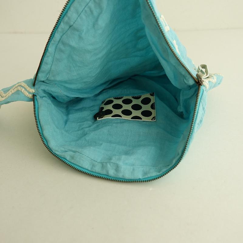 定価4.2万】エバゴス ebagos *スワン麻×刺しゅうクラッチバッグ*手提げ  