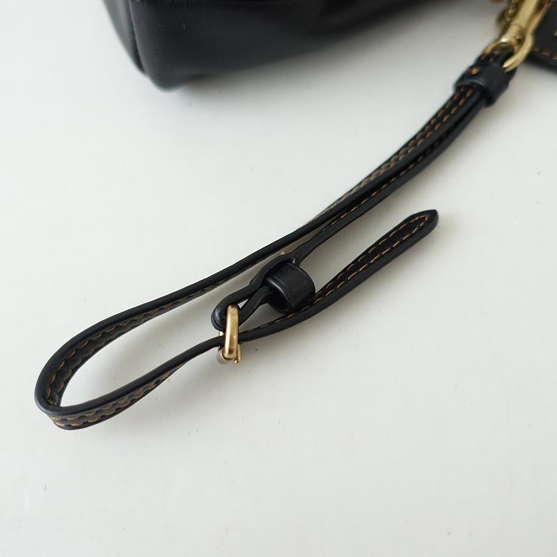 コーチ COACH *がま口ポーチ*レザーブラックポシェットかばん