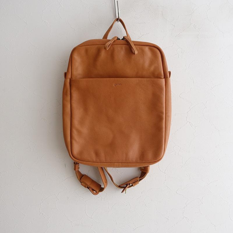 genten キャメル レザーリュック ゲンテンキャメルレザー バックパック
