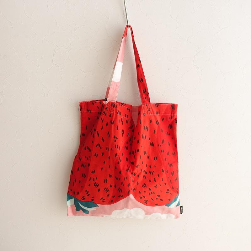 マリメッコ marimekko *イチゴ柄トートバッグ*ストロベリー手提げ 