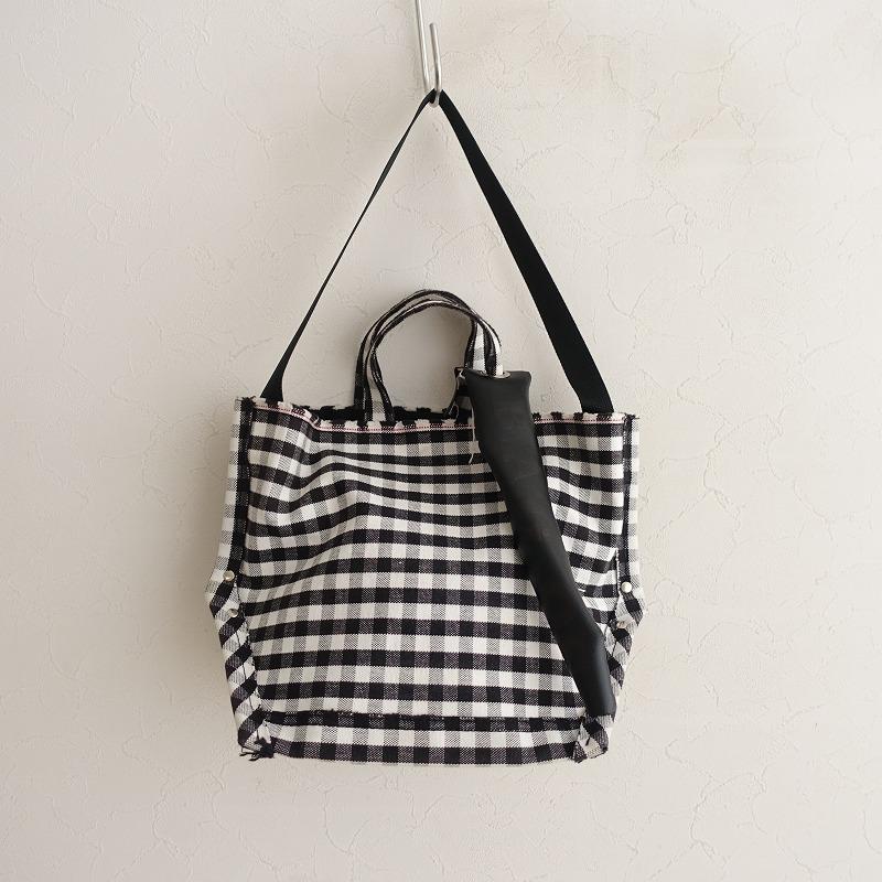 定価4.2万】エバゴス ebagos *ギンガムY字トートM*手提げかばん 定価4.2万】エバゴス ebagos *ギンガムY字トートM*手提げかばん