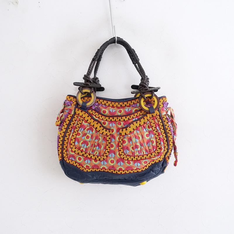美品 JAMIN PUECH がま口 スパンコール ハンドバッグ
