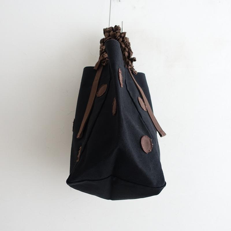LUDLOWドットトートバッグ 黒 LUDLOW（ラドロー） *ドットアップリケトートバッグ*ブラック
