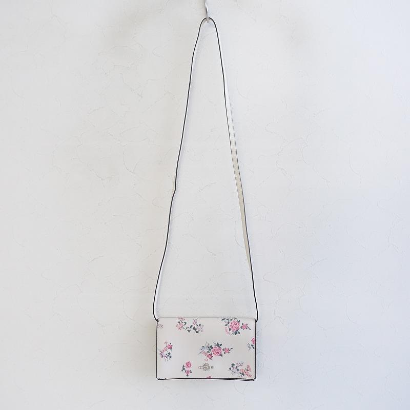 コーチ COACH *レザーフラワー柄ポシェット*ウォレット財布ショルダー