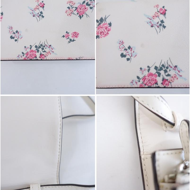 コーチ COACH *レザーフラワー柄ポシェット*ウォレット財布ショルダー
