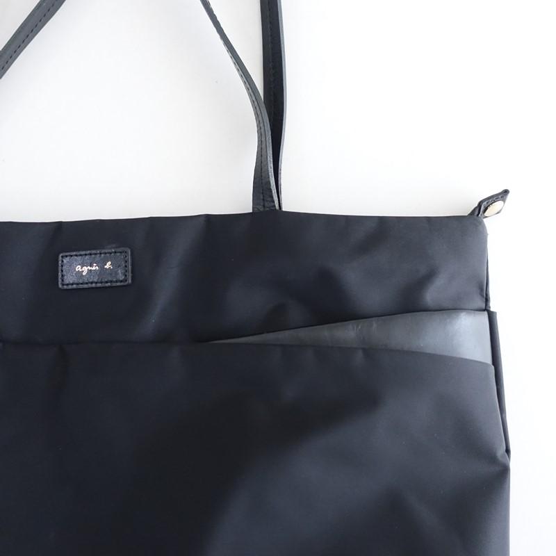 アニエスベー agnes b. *ショルダートートバッグ*ブラックナイロン