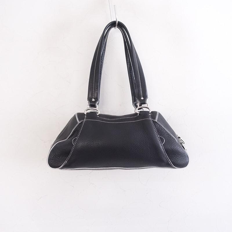 ✨️未使用級✨　Cole Haan ショルダーバッグ　レザー　黒　ボストン コールハーン COLE HAAN *レザーボストンバッグ*トート手提げレザー