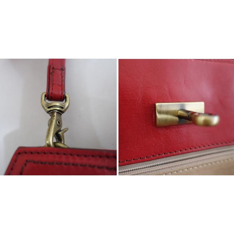 Dakota（ダコタ） *2WEYショルダーバッグ*レッドレザー革ハンドバッグ 