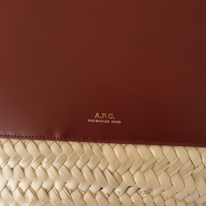 【未使用/定価4.6万】アーペーセー A.P.C. *PANIER ZOE SMALL かごバッグ*天然素材レザー革ショルダー2WEY(ba30-2604-217)【41E62】の画像