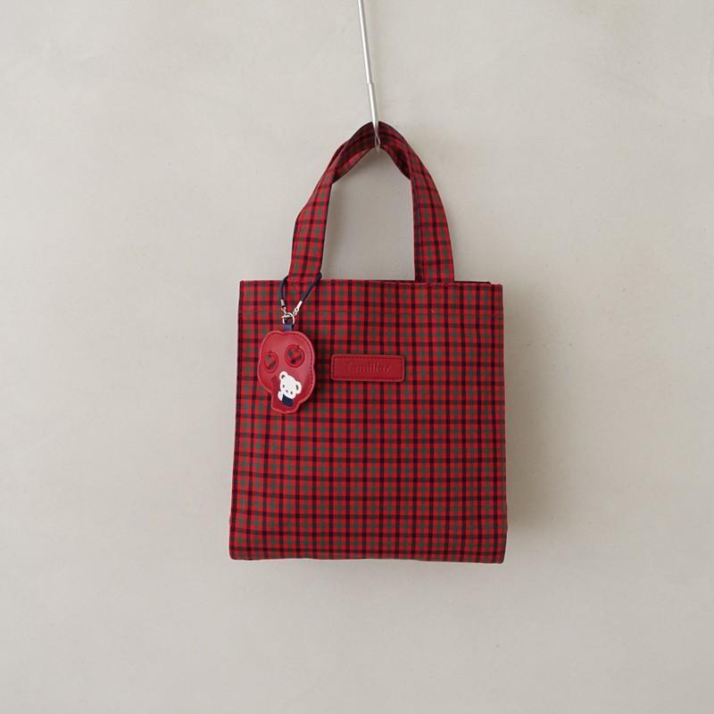 ファミリアfamiliar トートバッグ　red 美品/2026】ファミリア familiar *トートバッグ*レッドネイビー