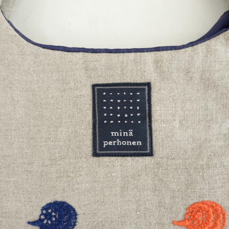 minä perhonen 刺繍トートバッグ　twitter mina perhonen（ミナペルホネン） 【美品】ミナペルホネン *twitter