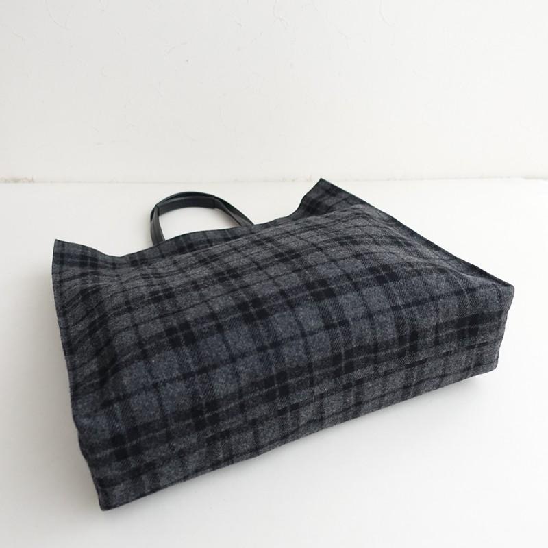 美品】アニエスベー agnes b. *ウール チェック トートバッグ*アニエス 