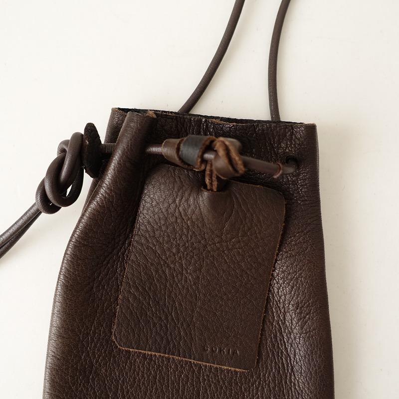 コキア COKIA *レザー巾着ショルダーバッグ*かばん斜め掛けポシェット