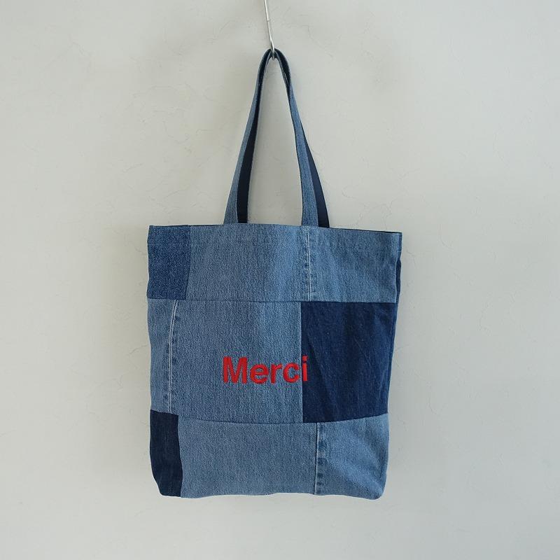 【人気No.1】 MERCI *デニムトートバッグ merci 【未使用/定価1.1万】メルシー バッグ