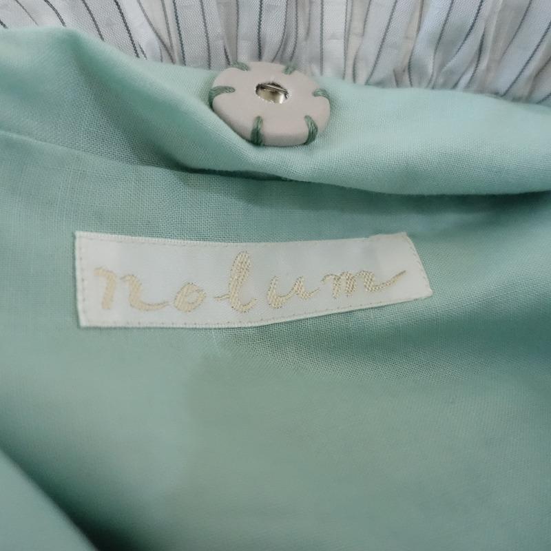 美品】ノルム nolum *terrier bag*かばんグレーストライプ巾着肩掛け 