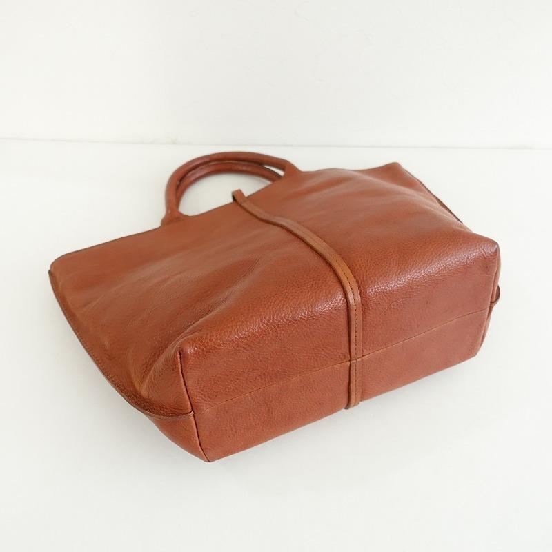 ゲンテン genten *レザートートバッグ*かばん手提げ皮革ブラウン1124