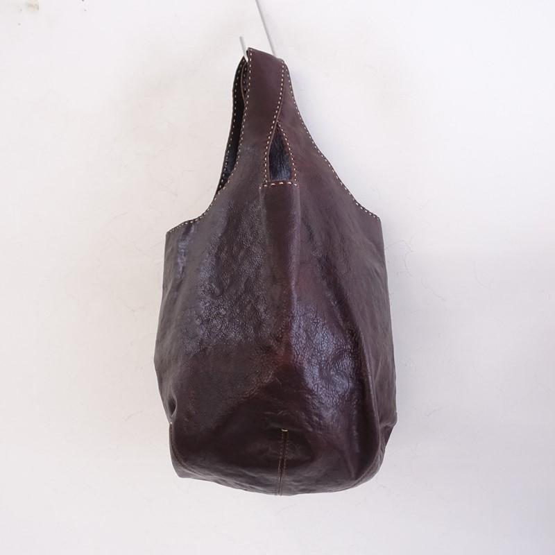 ゲンテン genten *ユーフラテス レザートートバッグ*かばん肩掛け皮革ダークブラウン1225(ba7-2512-140)【91A62】の画像