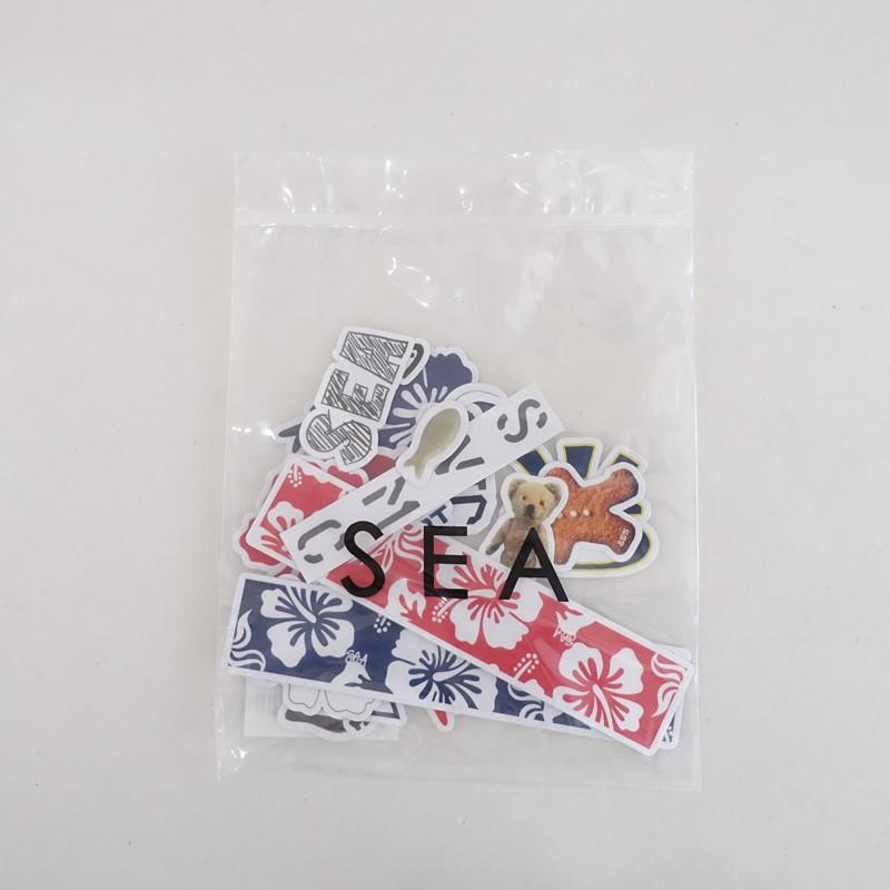 未使用/定価2.5万】シー Sea *PVCバッグ M*かばん手提げ黒ステッカー付