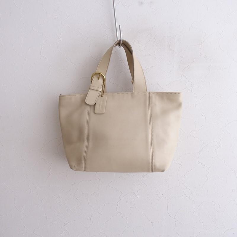 コーチ COACH *レザートートバッグ*かばん手提げ皮革ベージュオールド