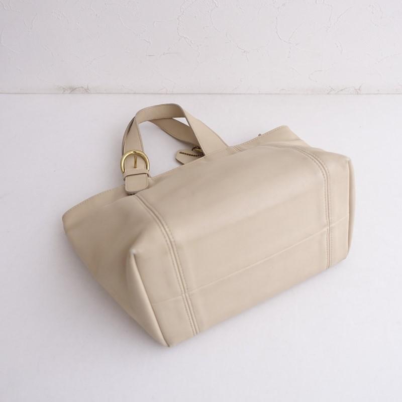 コーチ COACH *レザートートバッグ*かばん手提げ皮革ベージュオールド