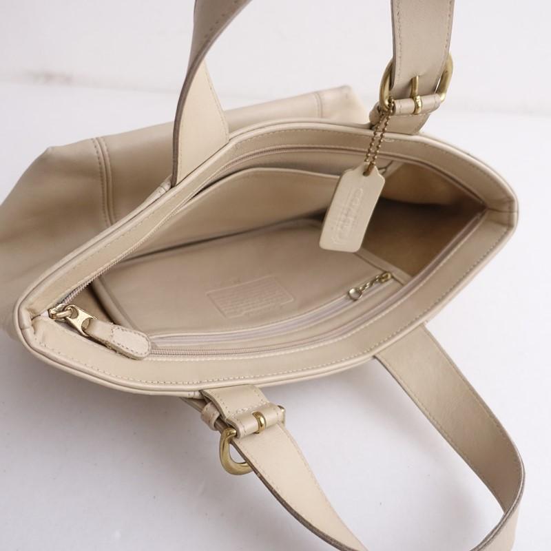 コーチ COACH *レザートートバッグ*かばん手提げ皮革ベージュオールド