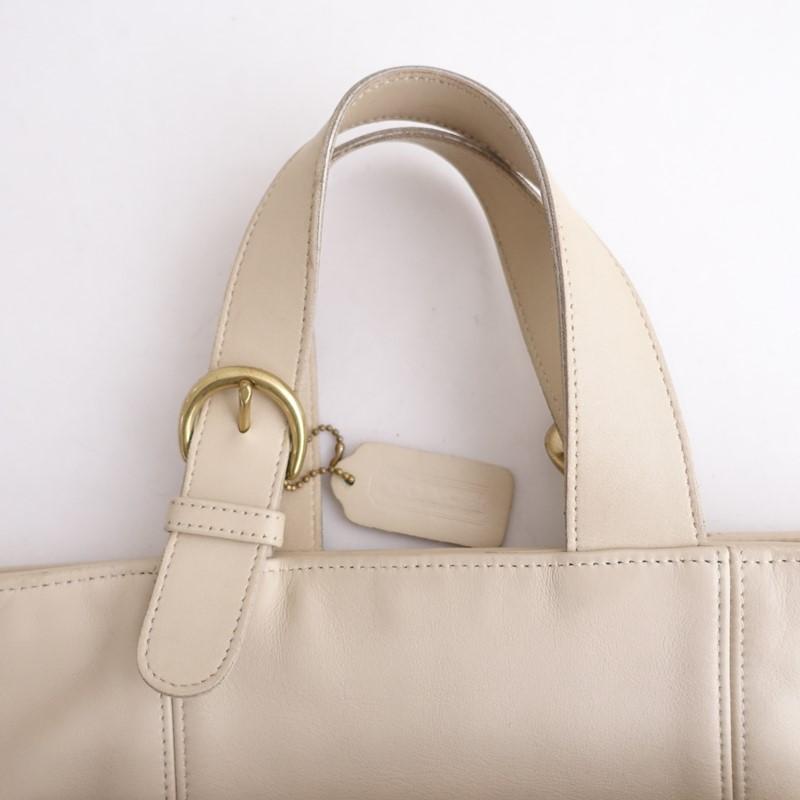 コーチ COACH *レザートートバッグ*かばん手提げ皮革ベージュオールド