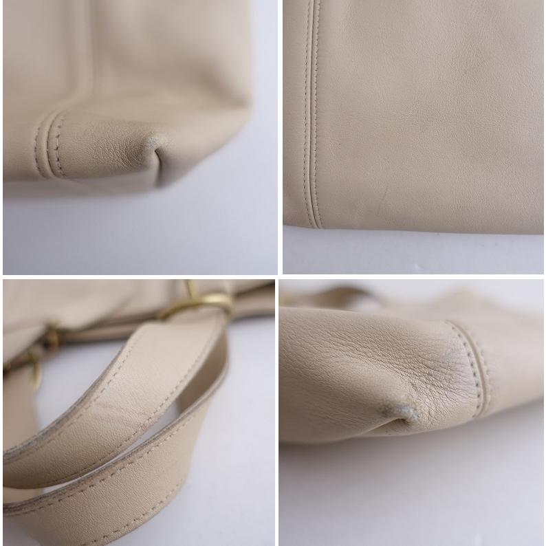 コーチ COACH *レザートートバッグ*かばん手提げ皮革ベージュオールド