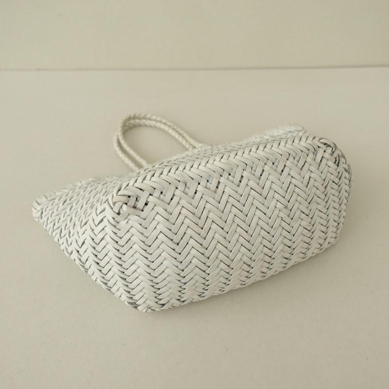 ドラゴン dragon *レザーメッシュトートバッグ*かばん手提げ皮革白0526