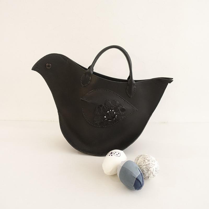美品】ミナペルホネン mina perhonen *tori bag とりバッグ*黒ブラック 
