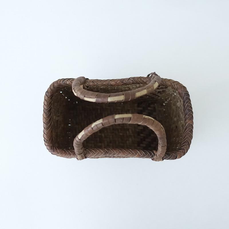 坪田浩 網代編み くるみかごバッグ*クルミ胡桃カゴ籠バスケットかばん