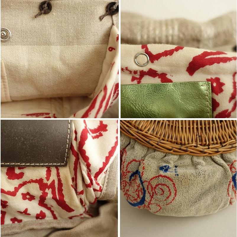 エバゴス ebagos *シェニール織 かごバッグ*紅籐カゴ籠かばん鞄手提げ