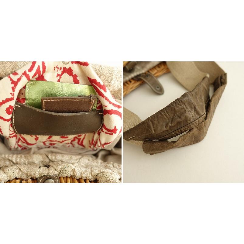 エバゴス ebagos *シェニール織 かごバッグ*紅籐カゴ籠かばん鞄手提げ