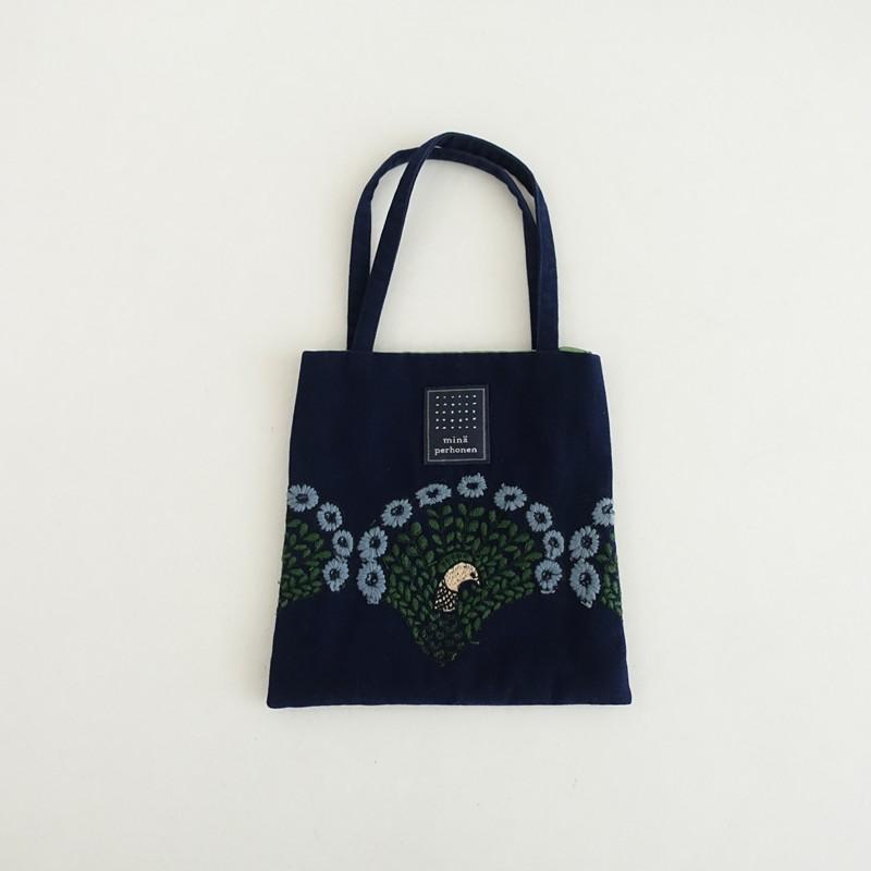 mina perhonen（ミナペルホネン） *peacock mini bag ミニバッグ*紺
