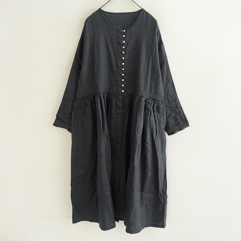 08Mab ゼロハチマブ 08 Mab *リネンギャザー切替ワンピース*F麻