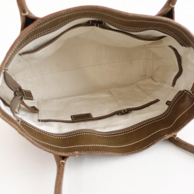 ゲンテン genten *工具ロゴレザートートバッグ*手提げブラウン