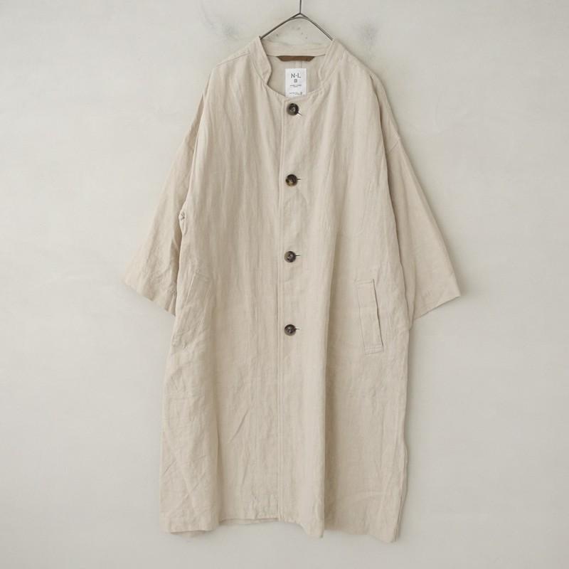 美品】ナチュラルランドリー NATURAL LAUNDRY *リネンロングコート*2 
